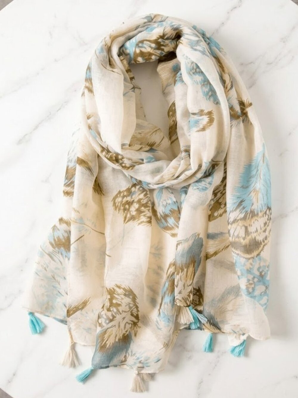 Ladies Feather Fashion Scarf - Picture 1 of 6
